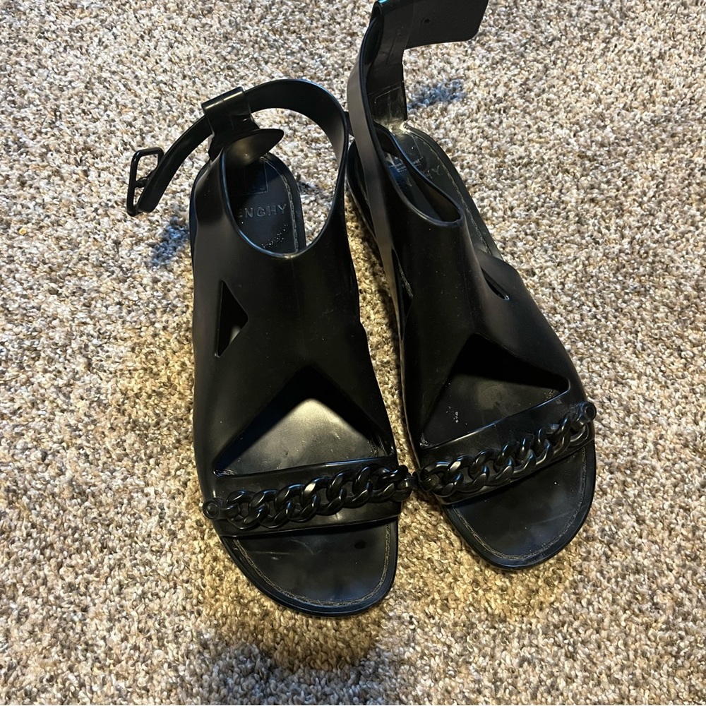 Black Givenchy jelly gladiator sandals size 38